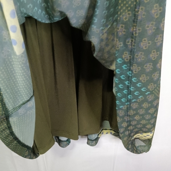 Urban Outfitters UO Dottie Mini Shirt Dress Green Mesh - Picture 8 of 14